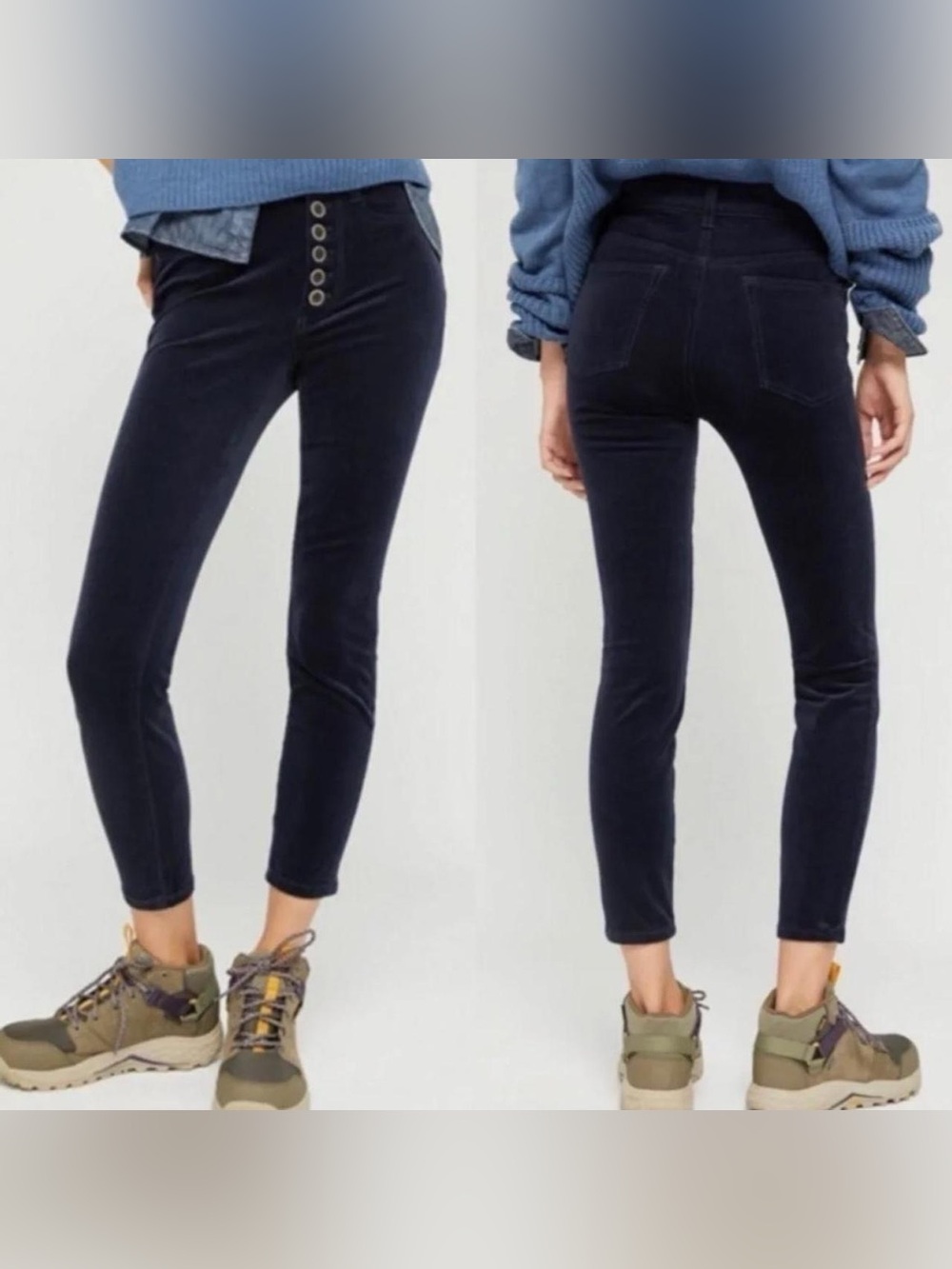 Autumn Anthropologie Pilcro High-Rise Skinny Cropped Corduroy Pants Sz 30